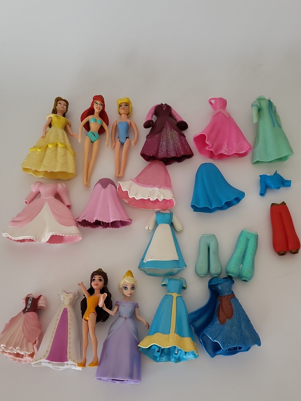 Disney Princess MagiClip Doll Mix Lot Mattel Polly Pocket Style Fashions